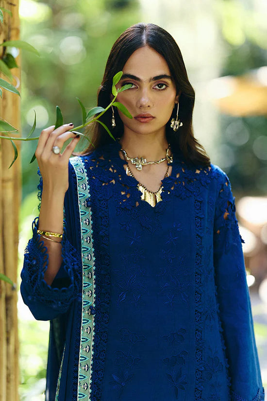 SUFFUSE-3PC LAWN EMBROIDERED SHIRT WITH KHAADI NET EMBROIDERED DUPATTA AND TROUSER