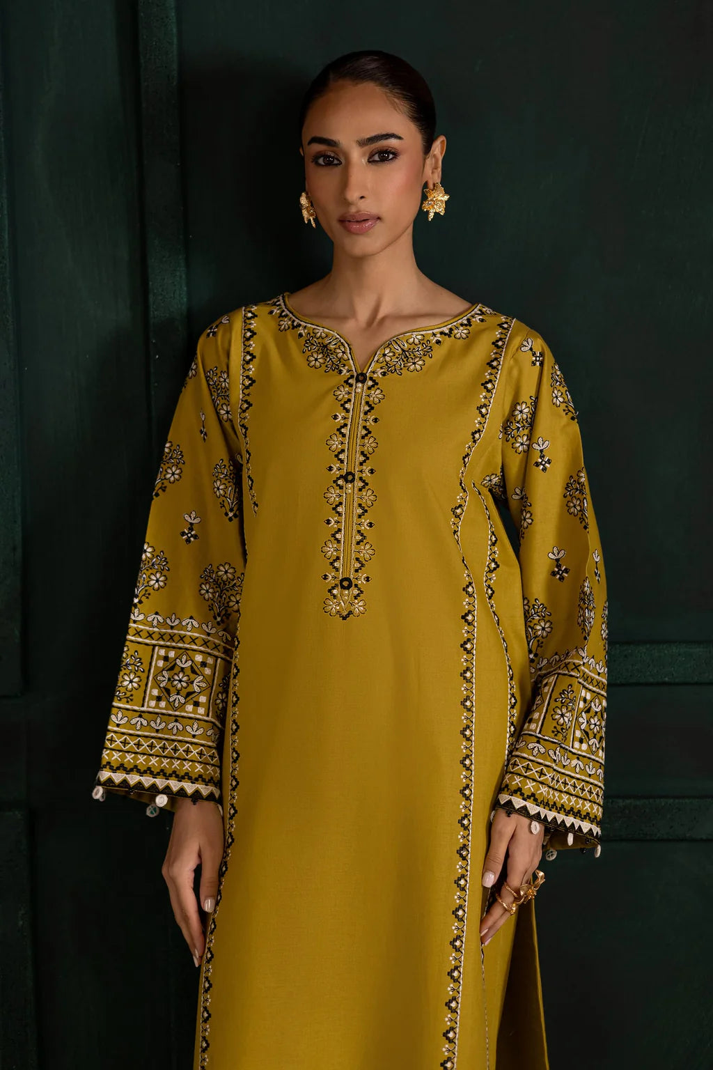 BATIK-2PC DHANAK EMBROIDERED SHIRT WITH DHANAK EMBROIDERED TROUSER-UR-145