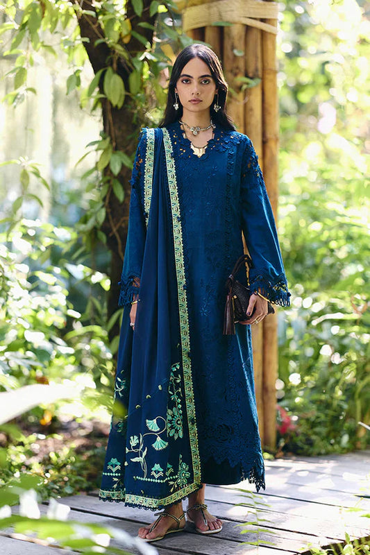 SUFFUSE-3PC LAWN EMBROIDERED SHIRT WITH KHAADI NET EMBROIDERED DUPATTA AND TROUSER