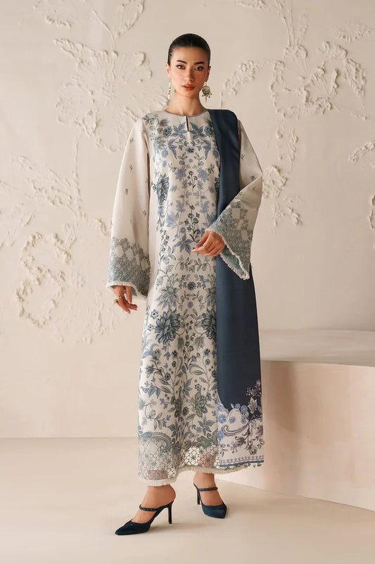 BAROQUE-3PC VISCOSE PRINTED SHIRT WITH VISCOSE PRINTED DUPATTA AND TROUSER-UR-1610