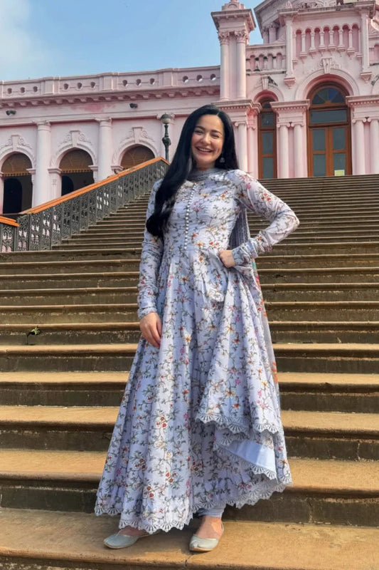 SAPPHIRE-3PC KHADDAR PRINTED SHIRT WITH KHADDAR PRINTED DUPATTA AND PRINTED TROUSER-UR-1782