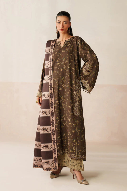 BAROQUE-3PC KHADDAR PRINTED SHIRT WITH KHADDAR PRINTED DUPATTA AND PRINT TROUSER-UR-2621