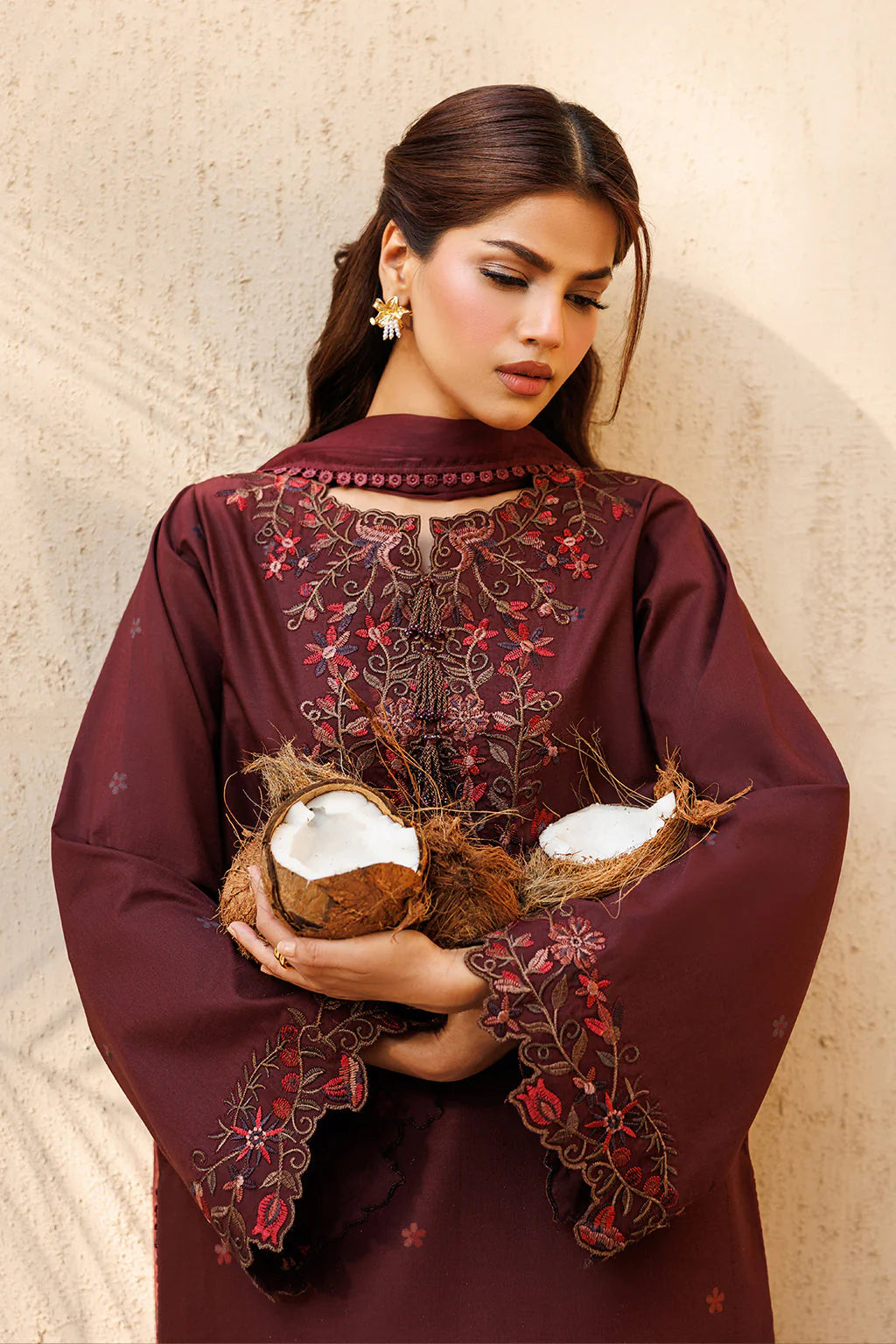 IZNIK-3PC LAWN EMBROIDERED SHIRT WITH SILK PRINTED DUPATTA AND PRINTED TROUSER-UR-508