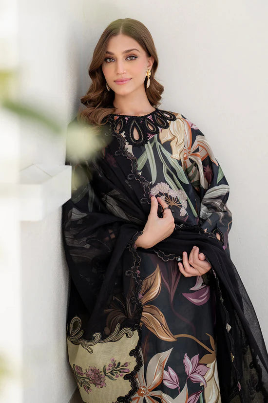 BAROQUE-3PC KHADDAR PRINTED EMB SHIRT WITH KHADDAR PRINTED EMB DUPATTA AND PRINTED TROUSER-UR-1732