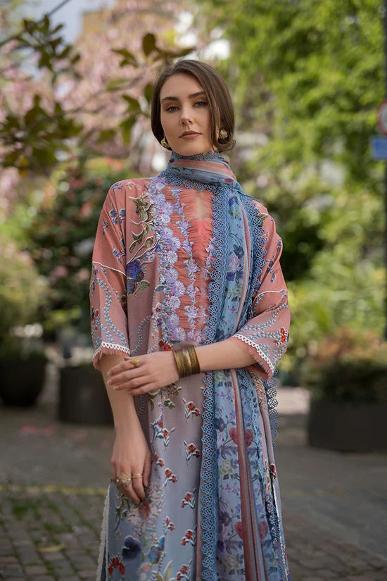 SOBIA NAZIR-3PC KARANDI PRINTED EMBROIDERED SHIRT WITH KARANDI PRINTED DUPATTA AND TROUSER-UR-2570