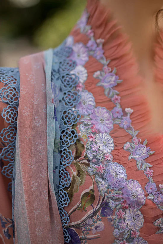 SOBIA NAZIR-3PC KARANDI PRINTED EMBROIDERED SHIRT WITH KARANDI PRINTED DUPATTA AND TROUSER-UR-2570