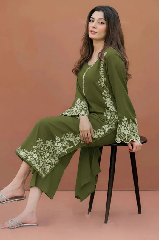 LAJWANTI-2PC LAWN EMBROIDERED SHIRT WITH LAWN TROUSER-UR-122