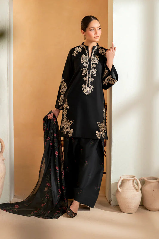 IZNIK- 3PC LAWN EMBROIDERED SHIRT WITH CHIFFON PRINTED DUPATTA AND EMB TROUSER-UR-3597