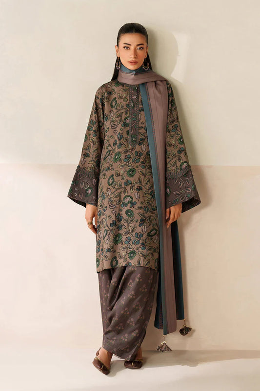 BAROQUE-3PC VISCOSE PRINTED SHIRT WITH VISCOSE PRINTED DUPATTA AND TROUSE-UR-1623