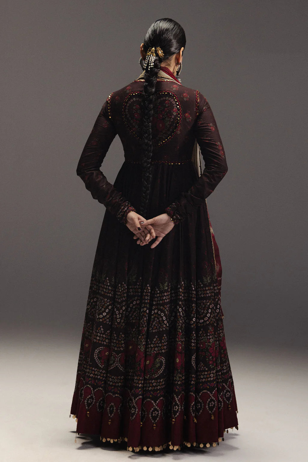 ZARA SHAH JAHAN-3PC DIGITAL PRINTED FROCK WITH SILK PRINTED DUPATTA & DYED TROUSER-UR-524