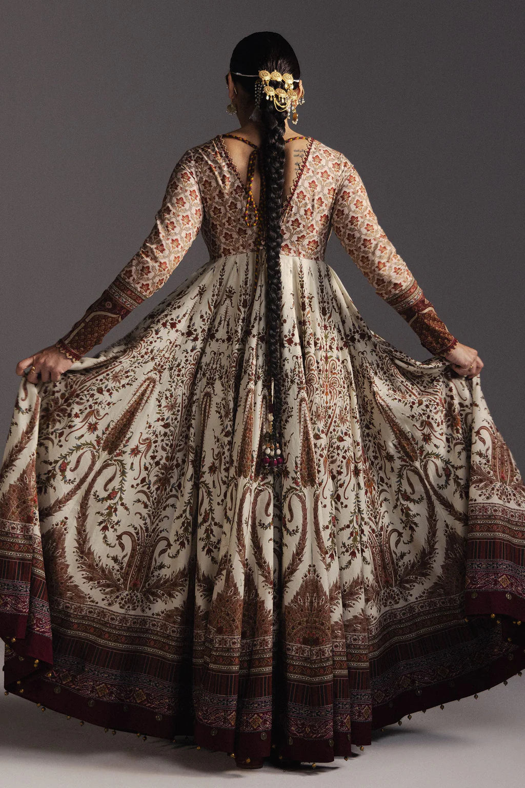 ZARA SHAHJAHAN-FROCK 3PC DIGITAL PRINTED FROCK AND SILK PRINT DUPATTA-AND TROUSER-UR-521