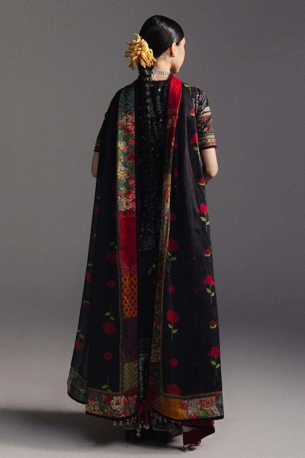 ZARA SHAH JAHAN-3PC DIGITAL PRINTED FROCK WITH SILK PRINTED DUPATTA & DYED TROUSER-UR-522