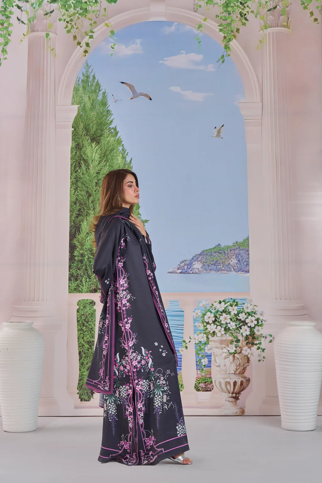 LULUSAR-3PC-SHAMOZE SILK PRINTED SHIRT SILK PRINTED DUPATTA AND SILK TROUSER-UR-118