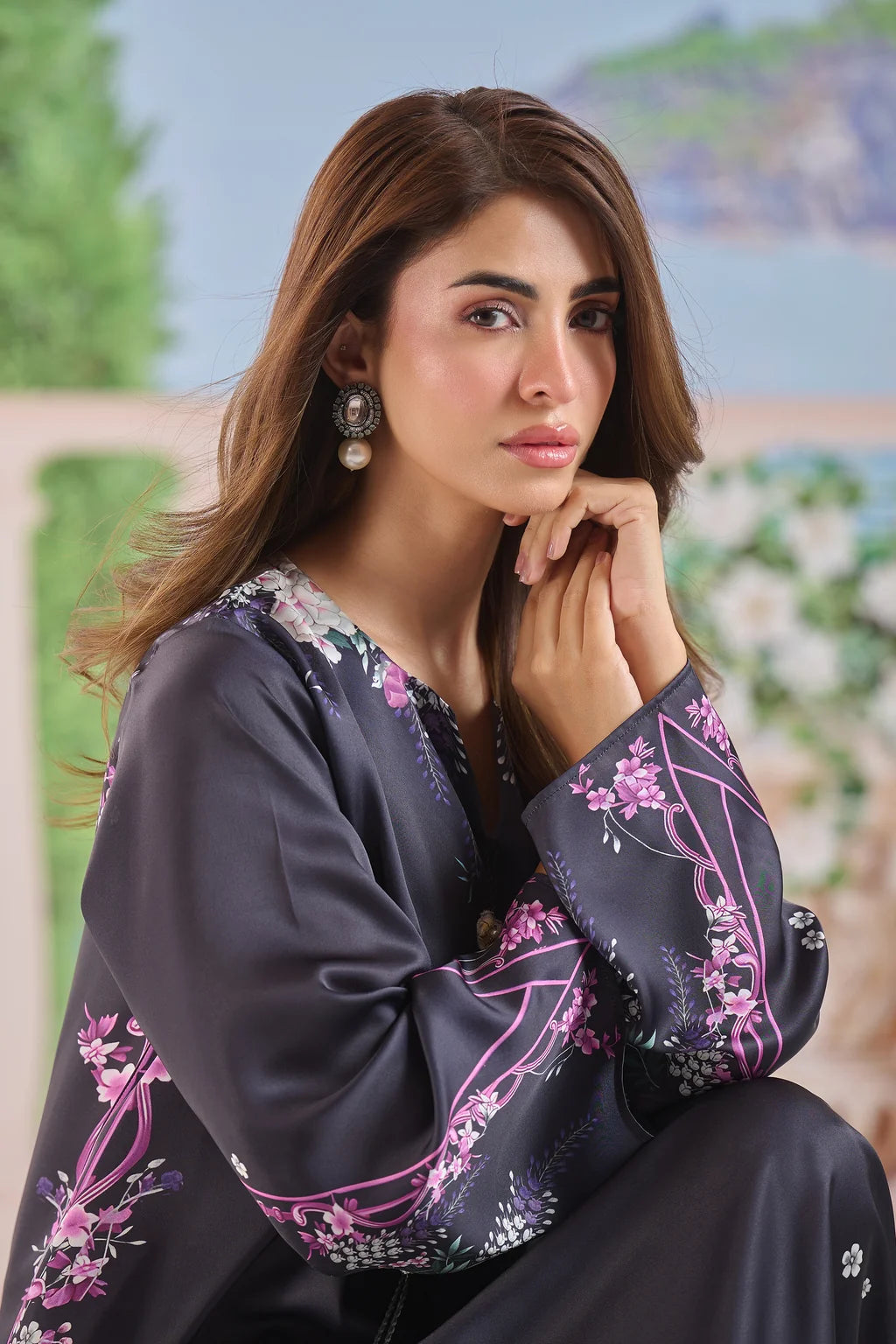 LULUSAR-3PC-SHAMOZE SILK PRINTED SHIRT SILK PRINTED DUPATTA AND SILK TROUSER-UR-118