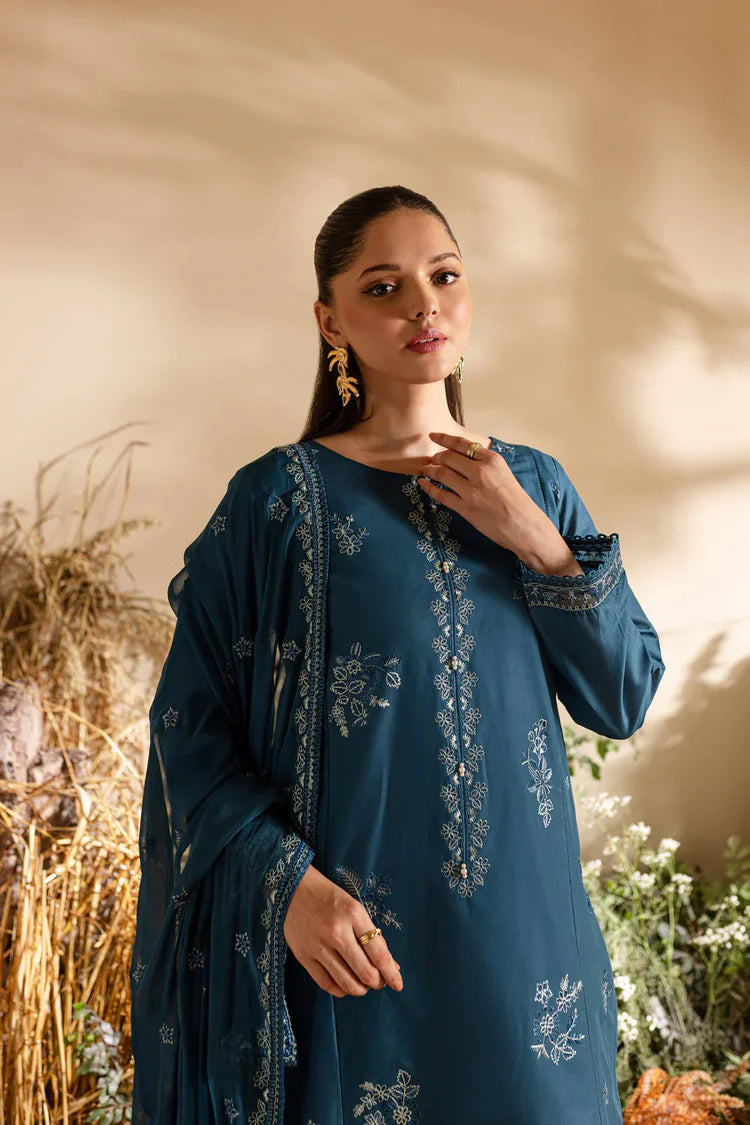 BATIK-3PC DHANAK EMBROIDERED SHIRT WITH CHIFFON EMBROIDERED DUPATTA AND TROUSER-UR-4036