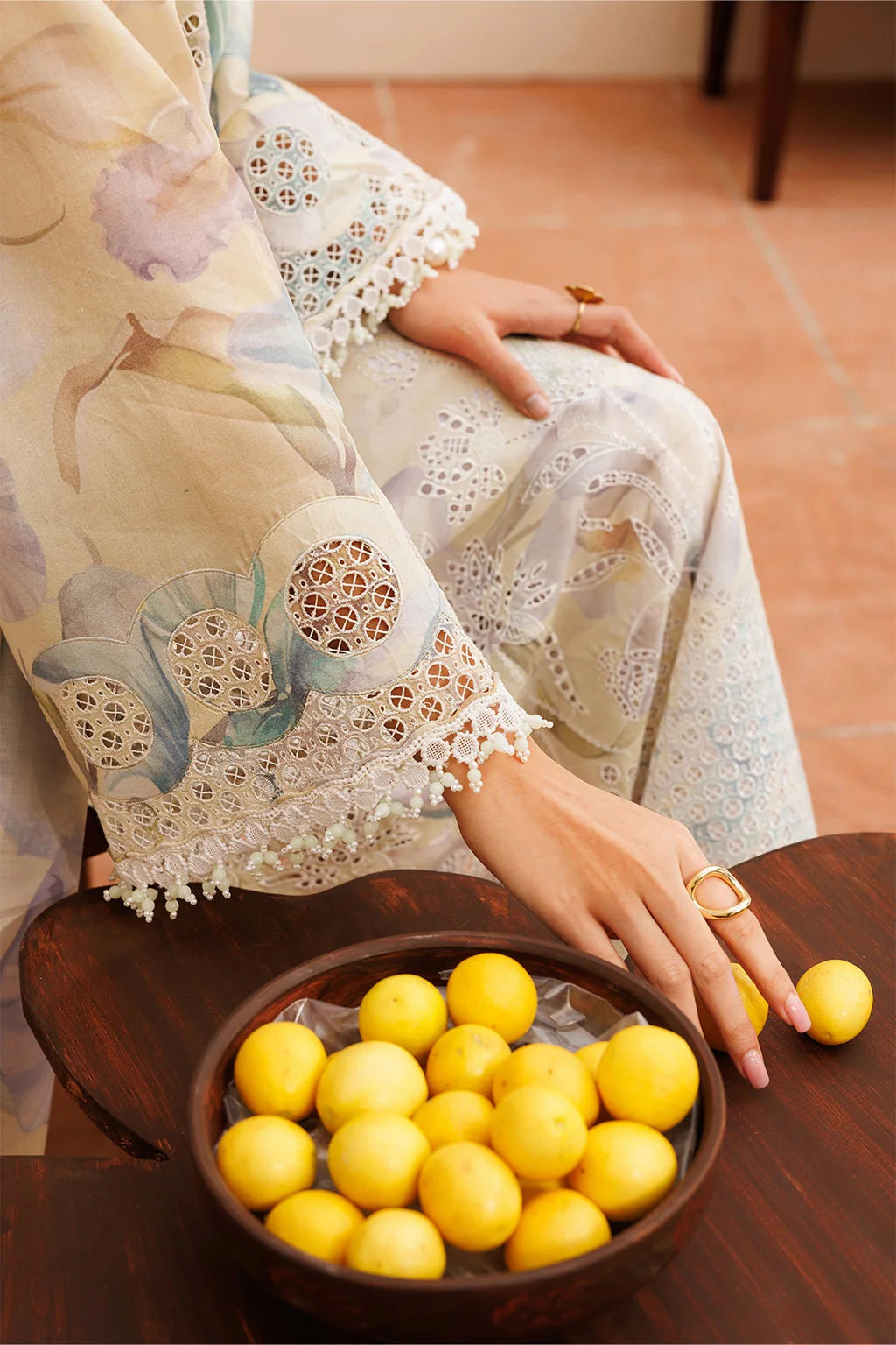 BAROQUE-3PC LAWN PRINTED EMB SHIRT WITH SILK PRINTED DUPATTA AND TROUSER-UR-501