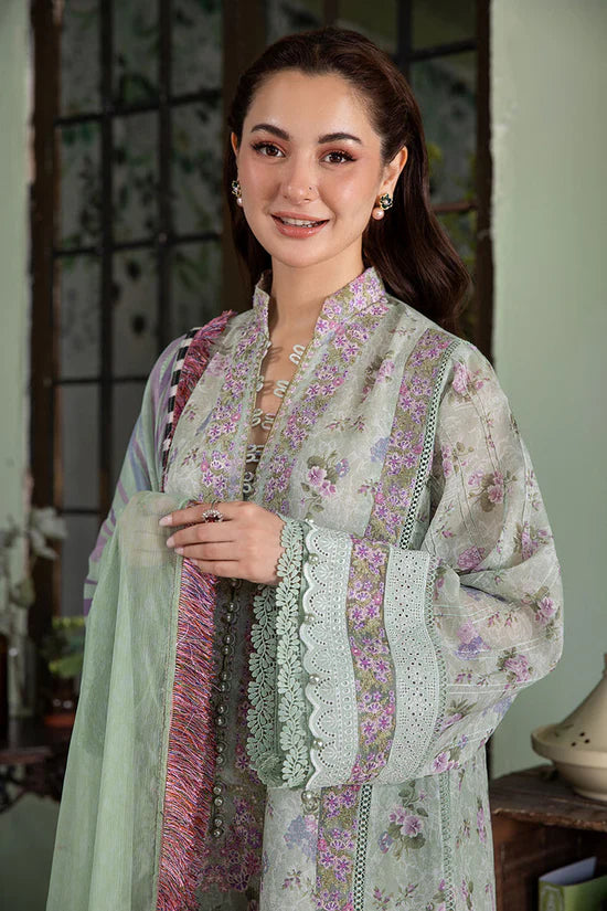 SOBIA NAZIR-3PC KARANDI PRINTED EMBROIDERED SHIRT WITH KARANDI PRINTED DUPATTA AND TROUSER-UR-2566