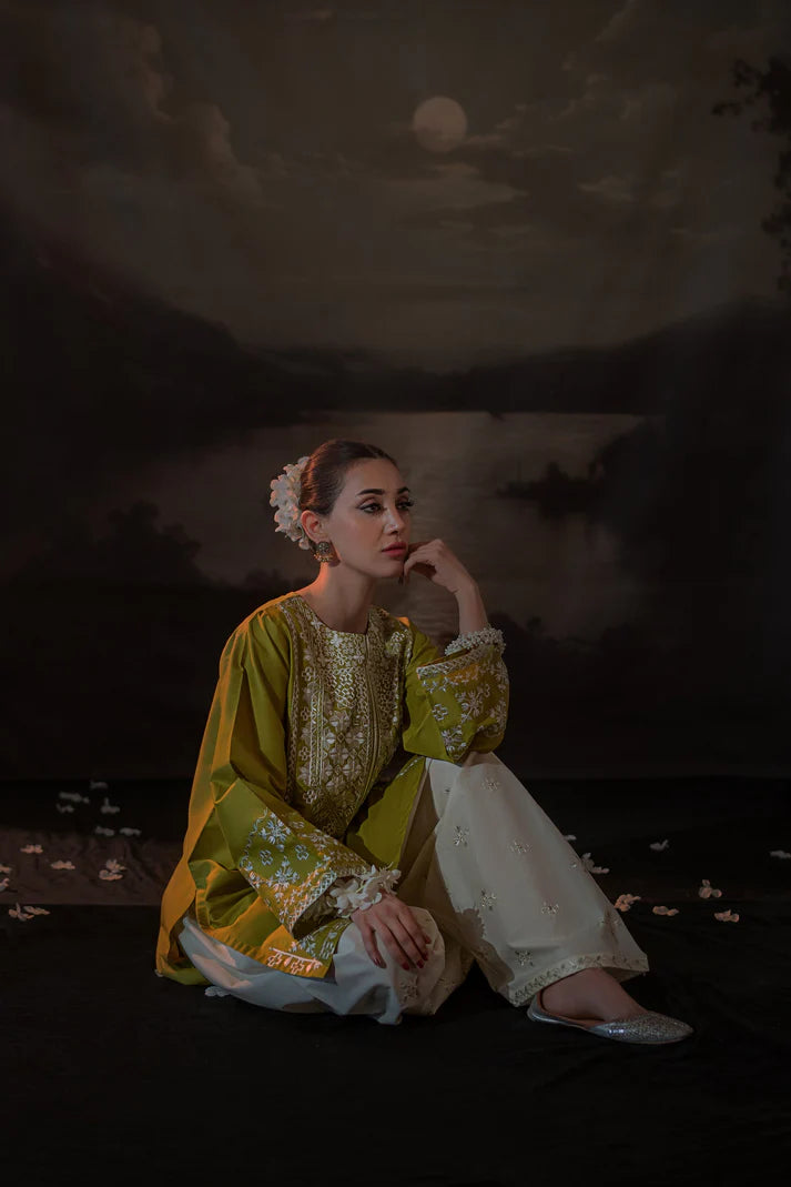 URGE-2PC SEQUIN LAWN EMBROIDERED SHIRT WITH SEQUIN LAWN EMBROIDERED TROUSER-UR-2833