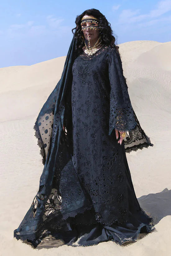 NUREH-3PC LAWN HEAVY EMBROIDERED SHIRT WITH CHIFFON PRINTED EMBR DUPATTA AND TROUSER-UR-3776