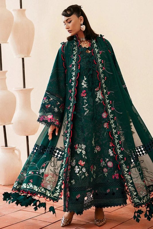 BATIK-3PC LAWN EMBROIDERED SHIRT WITH ORGANZA EMBROIDERED DUPATTA AND TROUSER-UR-3573