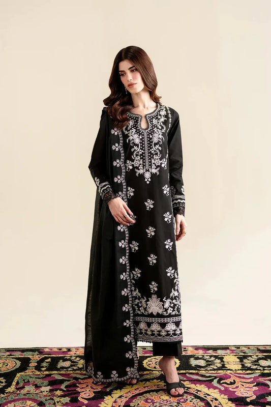 ZAIB-3PC LAWN EMBROIDERED SHIRT WITH KHADDI NET EMB DUPATTA AND TROUSER-UR-4277