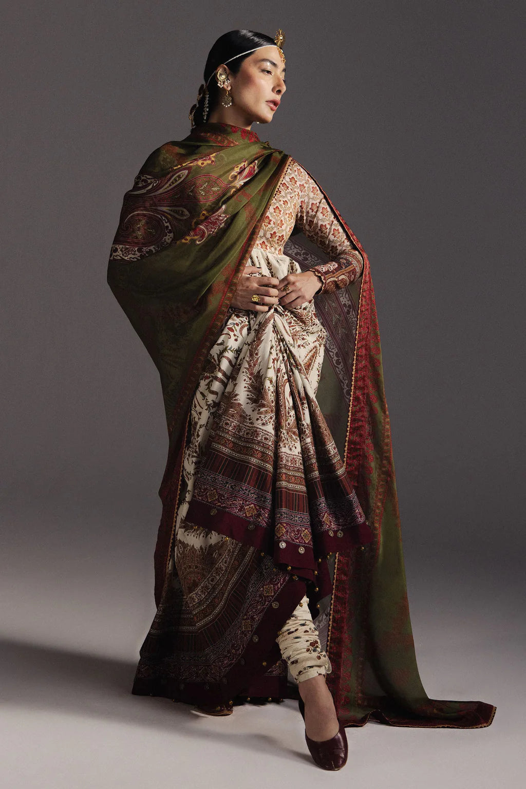 ZARA SHAHJAHAN-FROCK 3PC DIGITAL PRINTED FROCK AND SILK PRINT DUPATTA-AND TROUSER-UR-521