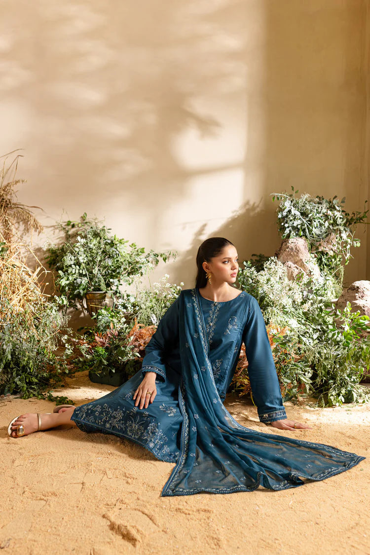 BATIK-3PC DHANAK EMBROIDERED SHIRT WITH CHIFFON EMBROIDERED DUPATTA AND TROUSER-UR-4036