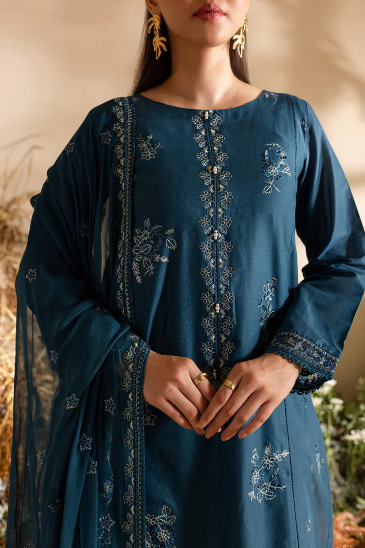 BATIK-3PC DHANAK EMBROIDERED SHIRT WITH CHIFFON EMBROIDERED DUPATTA AND TROUSER-UR-4036