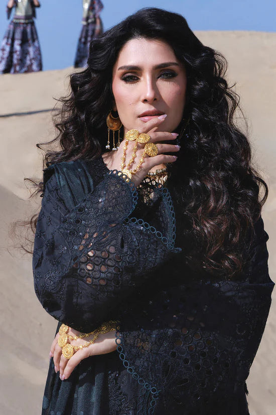 NUREH-3PC LAWN HEAVY EMBROIDERED SHIRT WITH CHIFFON PRINTED EMBR DUPATTA AND TROUSER-UR-3776