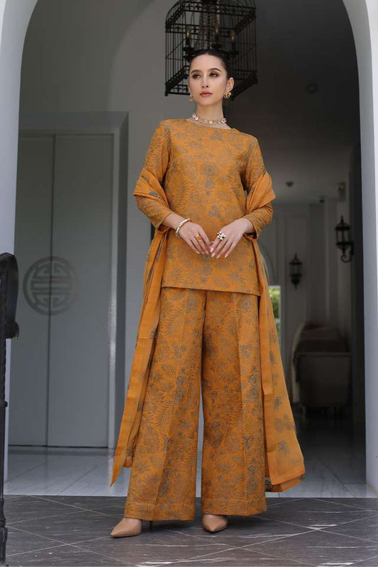 BAREEZE- 3PC DHANAK EMBROIDERED SHIRT DHANAK EMBROIDERED DUPATTA AND TROUSER-TANA-1677
