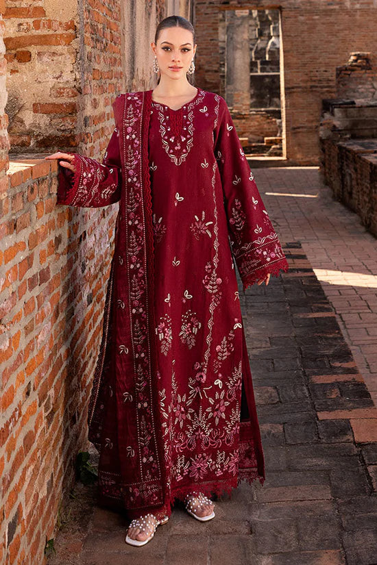 GARNET-3PC LAWN EMBROIDERED SHIRT WITH LAWN EMBROIDERED DUPATTA & TROUSER-UR-3575
