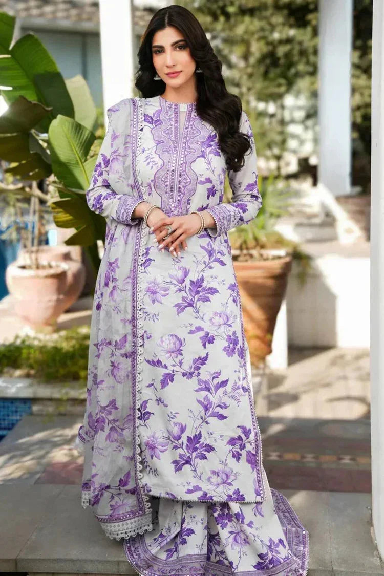 BAROQUE-3PC KHADDAR PRINTED EMB SHIRT WITH KHADDAR PRINT EMB DUPATTA AND PRINT TROUSER-UR-1743