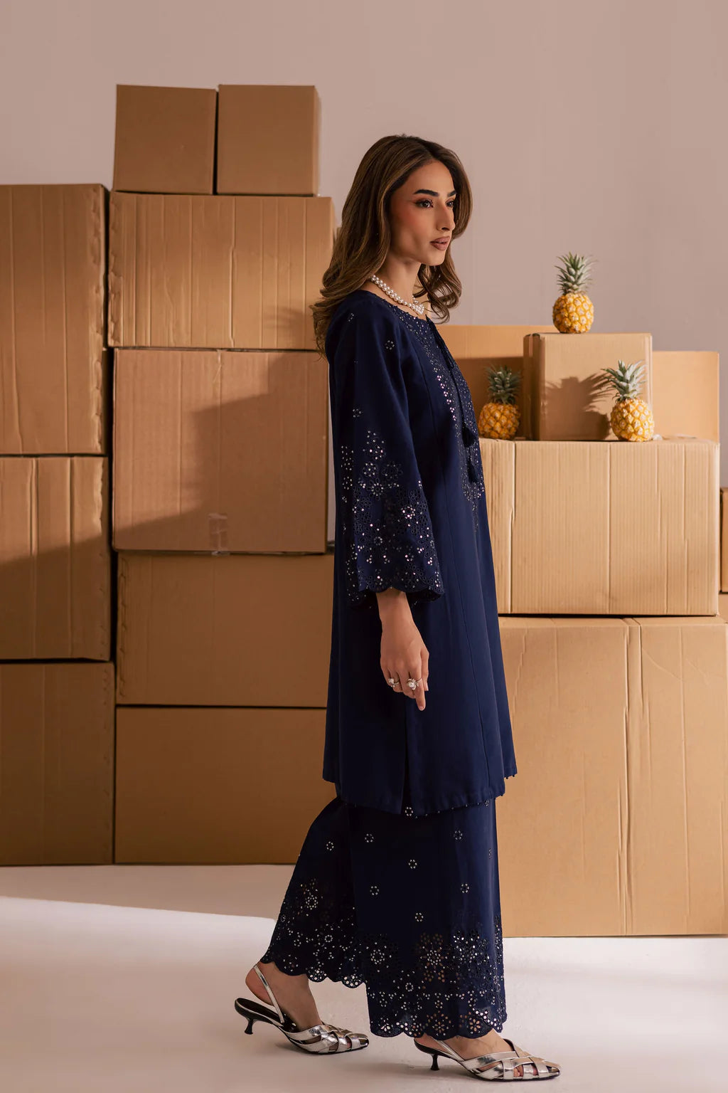 BATIK-2PIECE LAWN SEQUIN & CHIKAN EMB NECKLINE WITH SEQUIN EMB TROUSER-UR-220