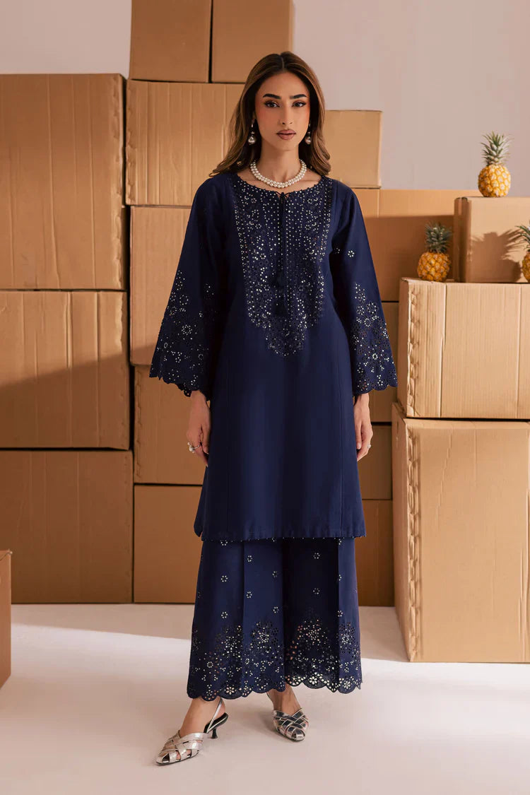 BATIK-2PIECE LAWN SEQUIN & CHIKAN EMB NECKLINE WITH SEQUIN EMB TROUSER-UR-220