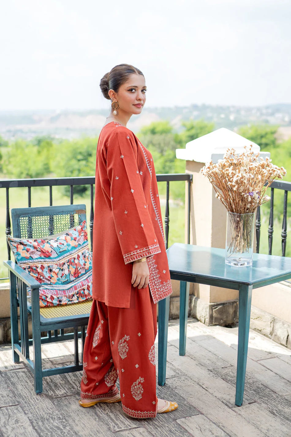 URGE-2PIECE LAWN EMBROIDERED SHIRT WITH LAWN EMBROIDERED TROUSER-UR-222