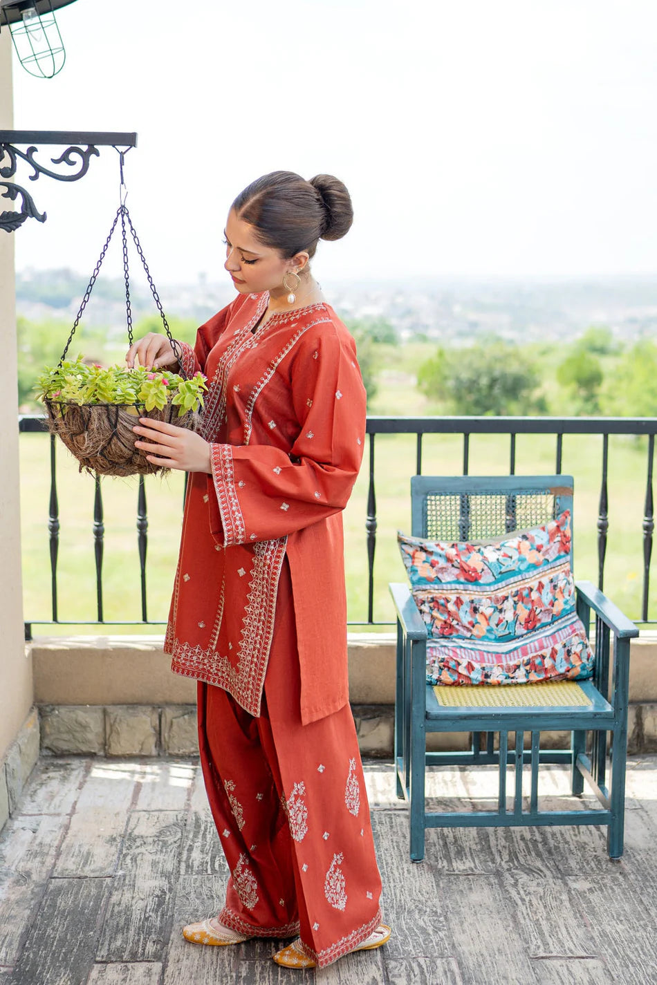 URGE-2PIECE LAWN EMBROIDERED SHIRT WITH LAWN EMBROIDERED TROUSER-UR-222