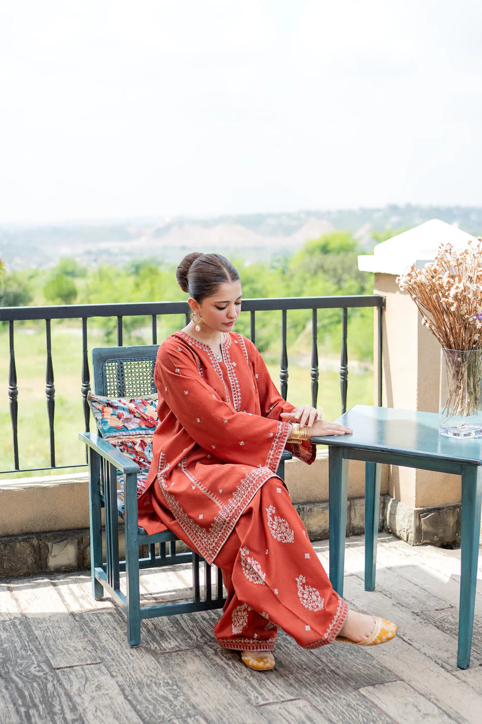 URGE-2PIECE LAWN EMBROIDERED SHIRT WITH LAWN EMBROIDERED TROUSER-UR-222
