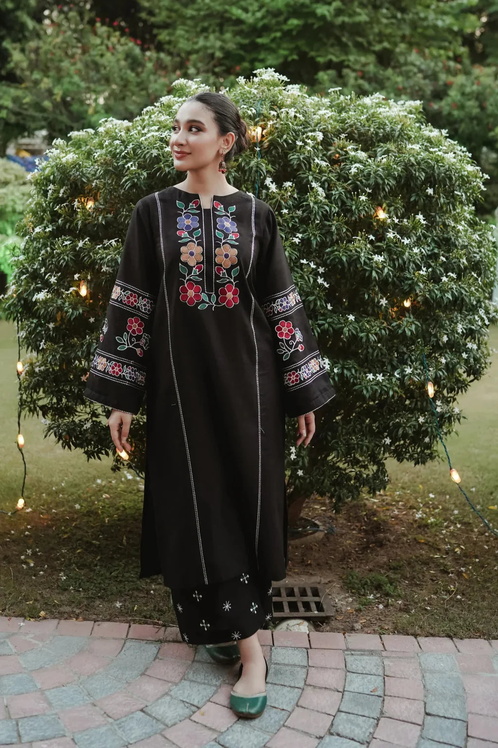 URGE-2PC DHANAK EMBROIDERED SHIRT WITH DHANAK EMB TROUSER-UR-172