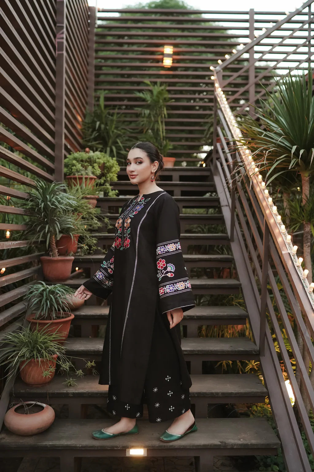 URGE-2PC DHANAK EMBROIDERED SHIRT WITH DHANAK EMB TROUSER-UR-172