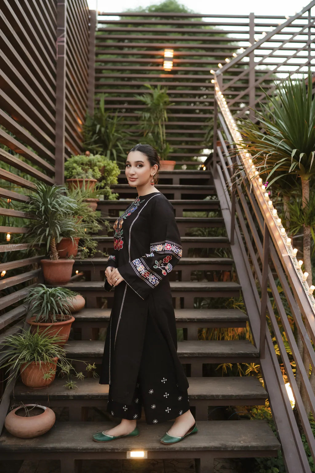 URGE-2PC DHANAK EMBROIDERED SHIRT WITH DHANAK EMB TROUSER-UR-172