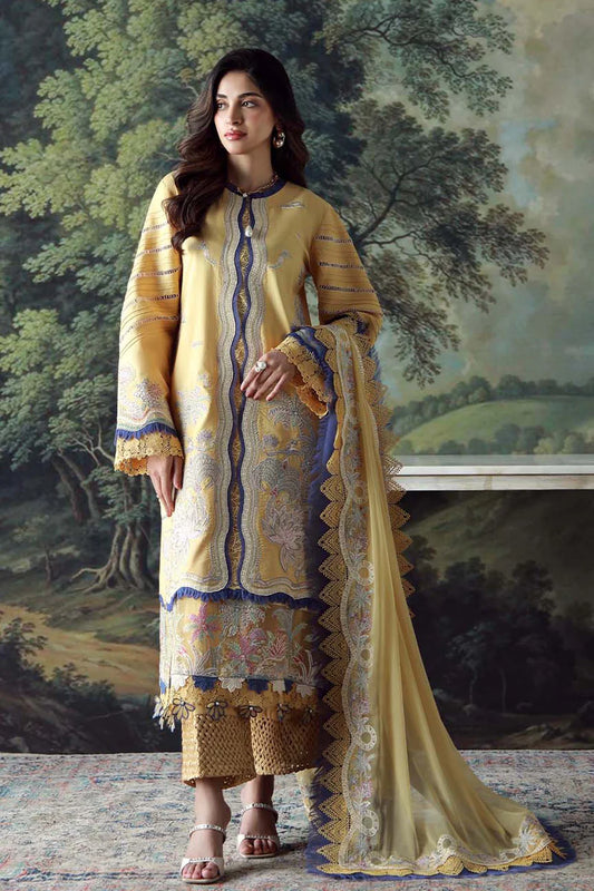 JADE - 3PC LAWN HEAVY EMBROIDERED SHIRT WITH CHIFFON EMBROIERED DUPATTA AND EMB TROUSER-UR-3246