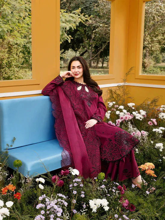 ASIM JOFA-3PC LAWN SEQUIN EMBROIDERED SHIRT WITH KHADDI NET EMB DUPATTA AND EMB TROUSE-UR-4560