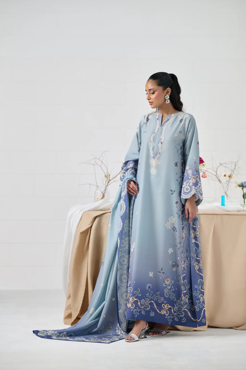 LULUSAR-3PC-SHAMOZE SILK PRINTED SHIRT SILK PRINTED DUPATTA AND SILK TROUSER-UR-222