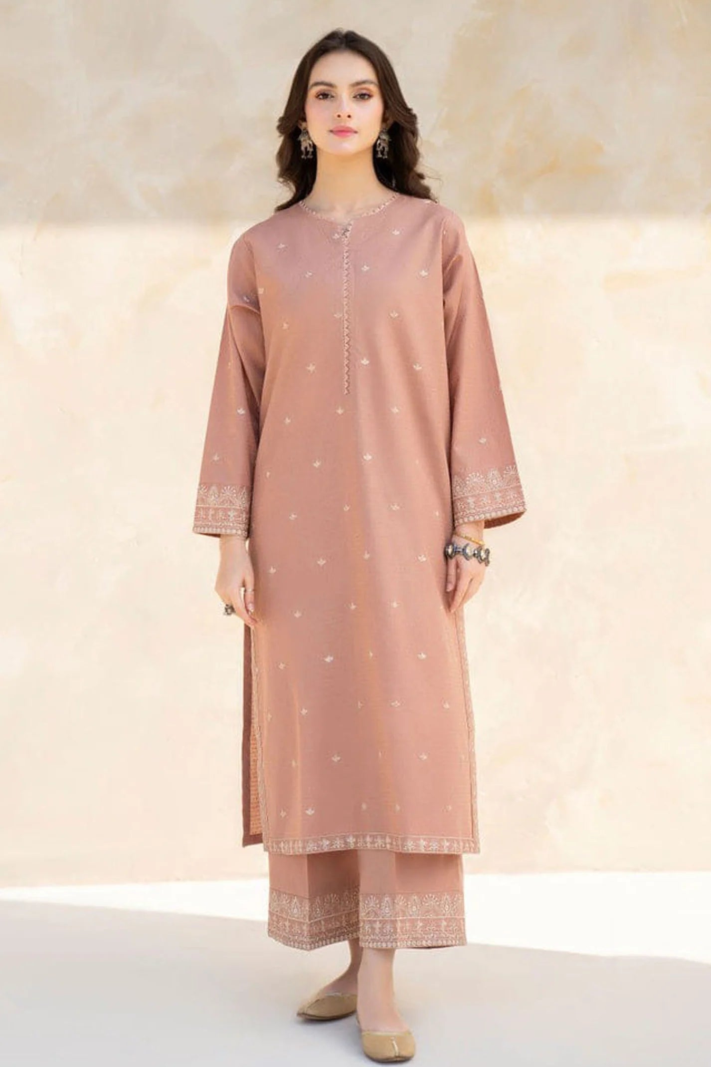 JAZMIN-2PC LAWN EMBROIDRED SHIRT WITH LAWN EMBROIDRED TROUSER-UR-2522