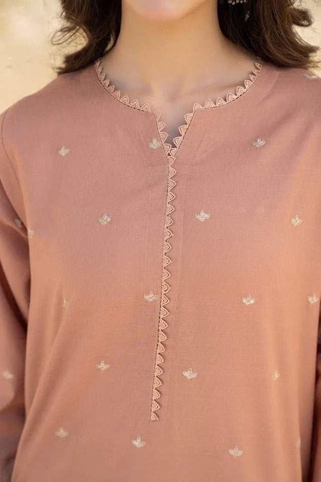 JAZMIN-2PC LAWN EMBROIDRED SHIRT WITH LAWN EMBROIDRED TROUSER-UR-2522