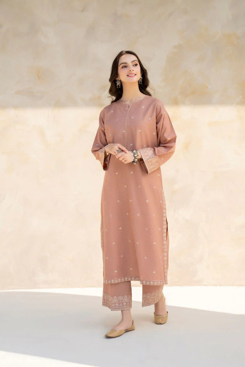 JAZMIN-2PC LAWN EMBROIDRED SHIRT WITH LAWN EMBROIDRED TROUSER-UR-2522