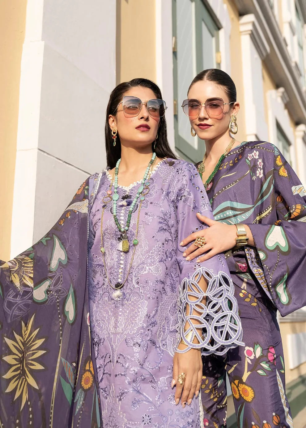 MUSHQ-3PC LAWN EMBROIDERED SHIRT WITH MONARK PRINTED DUPATTA & TROUSER-UR-2580