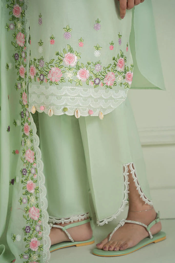CROSS STITCH-3PC LAWN EMBROIDERED SHIRT WITH MONARK EMBROIDERED PRINT DUAPATTA AND TROUSER-UR-2810