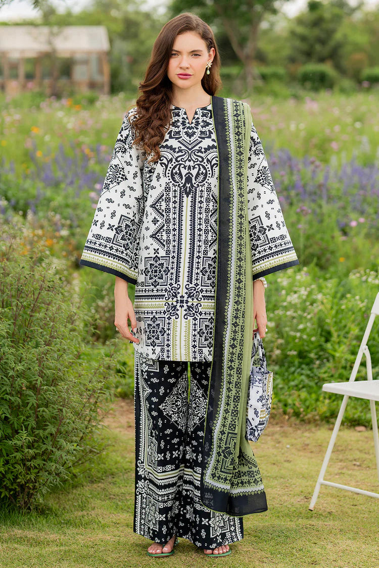 JAZMIN-3PC KHADDAR PRINTED SHIRT WITH KHADDAR PRINTED DUPATTA AND PRINTED TROUSER-UR-1793