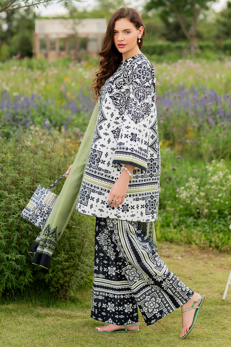 JAZMIN-3PC KHADDAR PRINTED SHIRT WITH KHADDAR PRINTED DUPATTA AND PRINTED TROUSER-UR-1793
